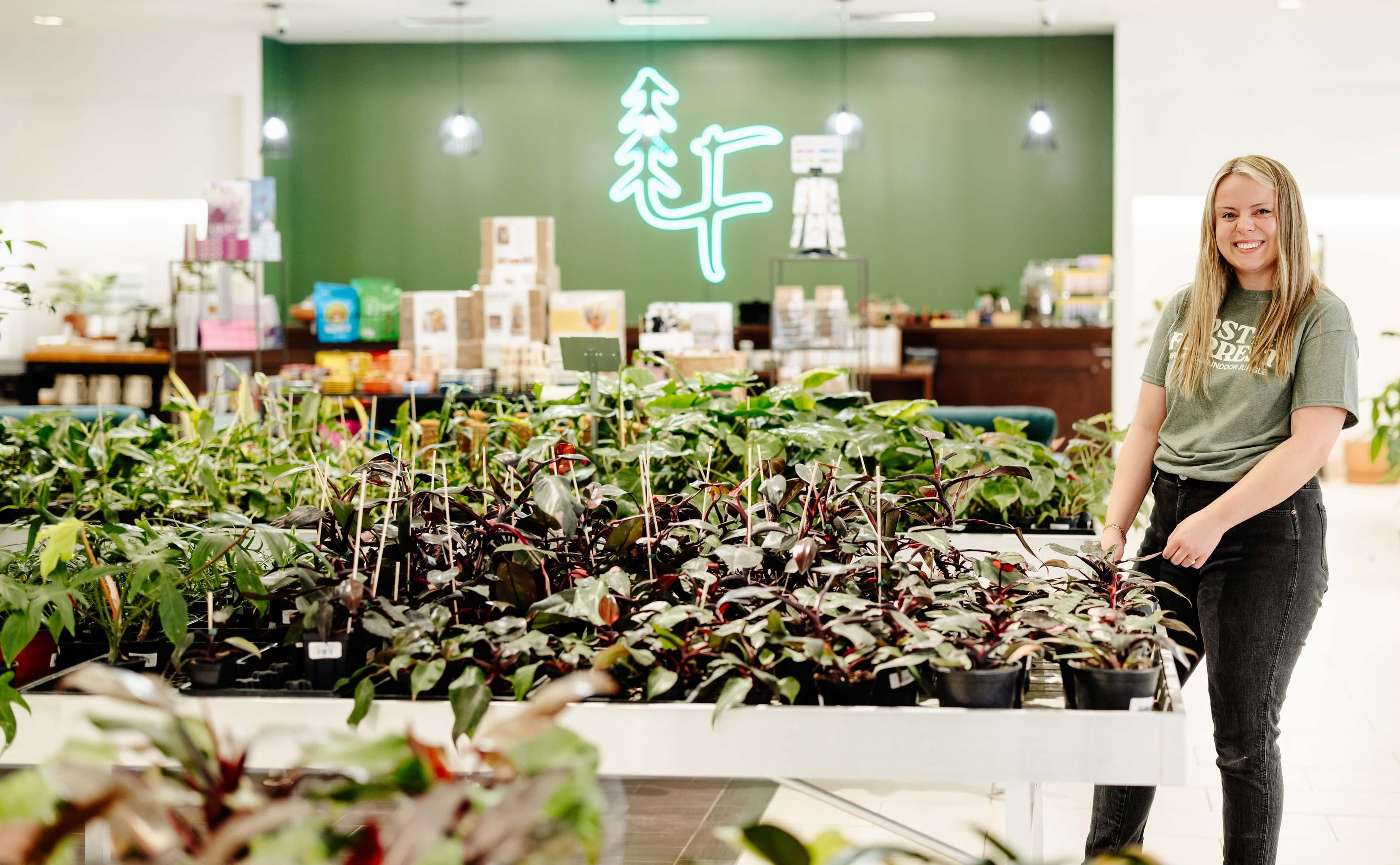 Lost in the Forrest plant shop interior with displays